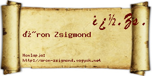 Áron Zsigmond névjegykártya