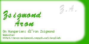zsigmond aron business card